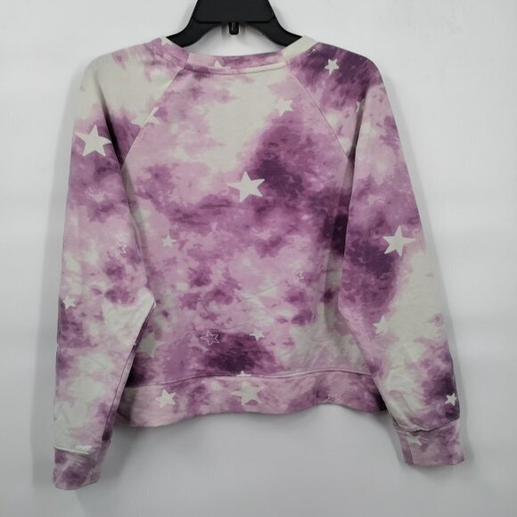 Wild Fox Tie Dye Star Crewneck Boxy Pullover Oversize Sweatshirt Medium Women - Picture 4 of 10